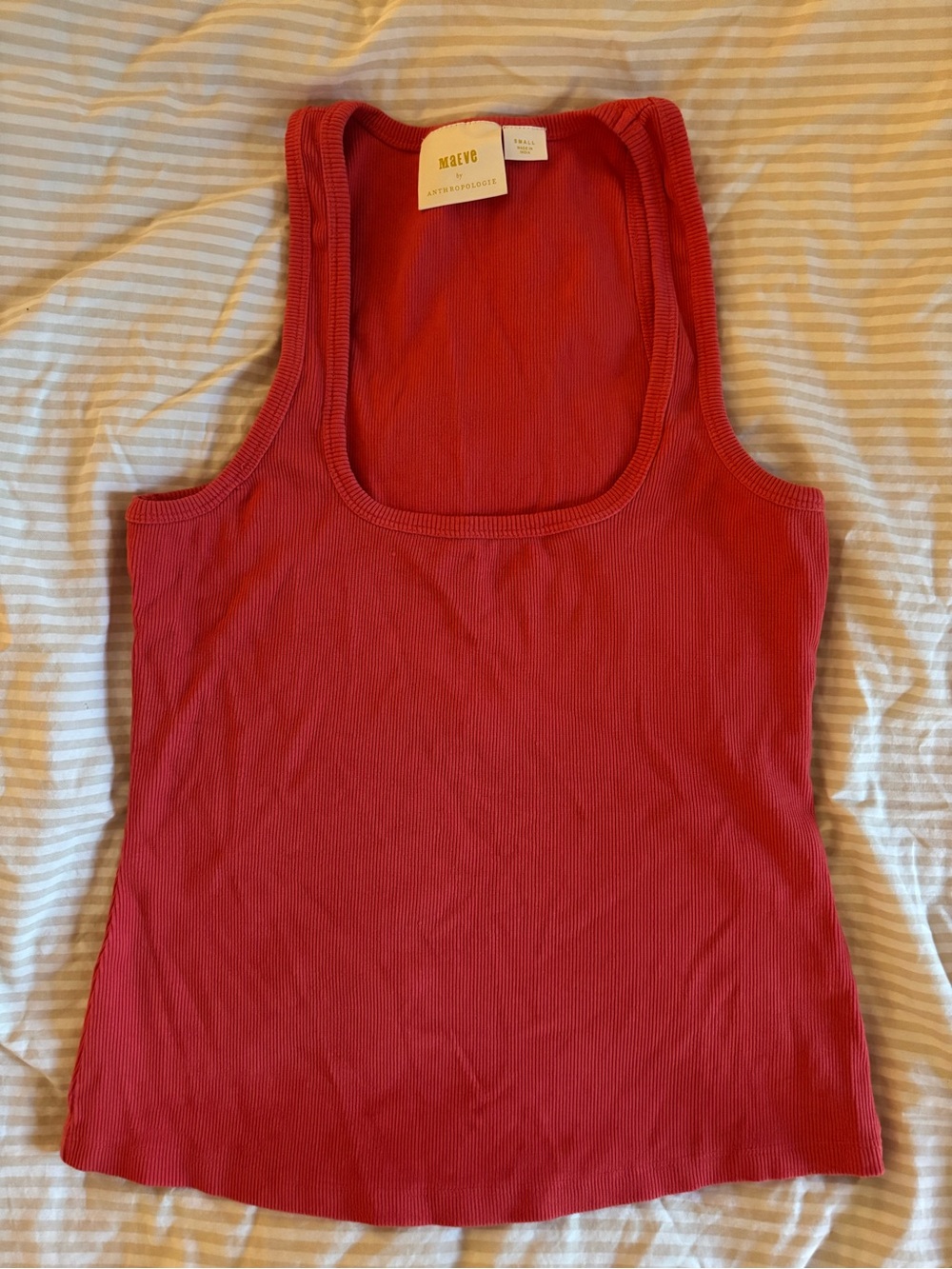 Maeve Ribbed Pink Tank Top